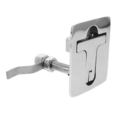 HOMSFOU Marine -Türschloss Edelstahl -Türschloss Bootsverriegelungsgriff Bootsbündiger Zugriegel Boot verriegelt Marine Ringgriff Flush Pull Schiffsschleusen Rostfreier Silber von HOMSFOU