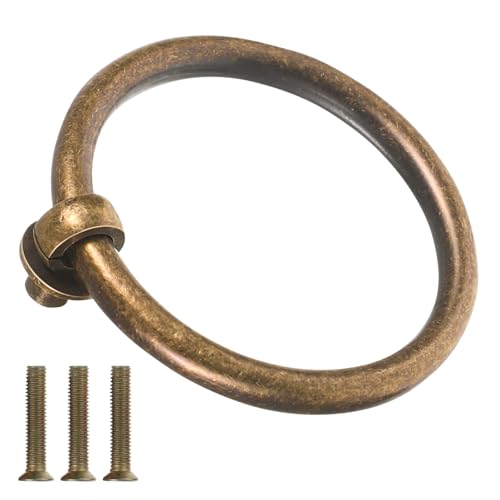 HOMSFOU Messing Schrank Ringgriffe Schubladengriffe für Möbel Vintage Kommodenknöpfe Robuste und Langlebige Schubladenringgriffe für Küchenschränke und Schlafzimmermöbel HOMSFOU Messing Schrank Ringgriffe Schubladengriffe für Möbel Vintage Kommodenknöpfe Robuste und Langlebige Schubladenringgriffe für Küchenschränke und Schlafzimmermöbel von HOMSFOU