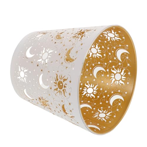 HOMSFOU Metal Lamp Shade mit Stern Mond-design Fein Lasergraviert Langlebige Metallkonstruktion Vielseitig Kompatibel für Wohnzimmer und Pendelleuchten Moderner Vintage-stil Einfach zu von HOMSFOU