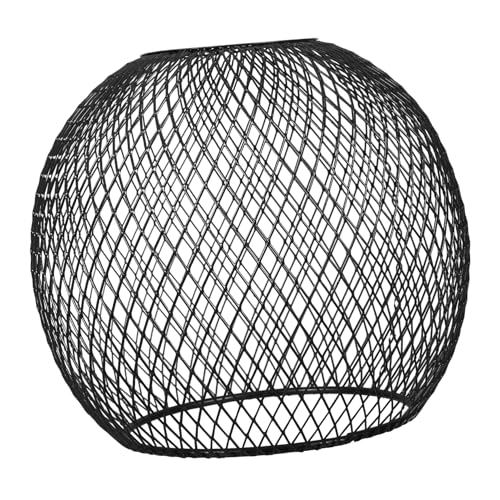 HOMSFOU Metall Lampenschirm Hohlkäfig Design Blendfreier Vintage Lampenschirm für Pendelleuchte Robuste Eisendekoration für Restaurant Zuhause Schwarz von HOMSFOU