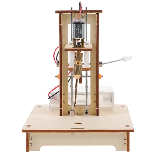 HOMSFOU Mini Tischbohrmaschine DIY mit Stabiler Arbeitsfläche Hebelbedienung für Präzises Bohren Wissenschaftliches Lernprojekt Kompakter Bausatz für Basteln und Experimente von HOMSFOU