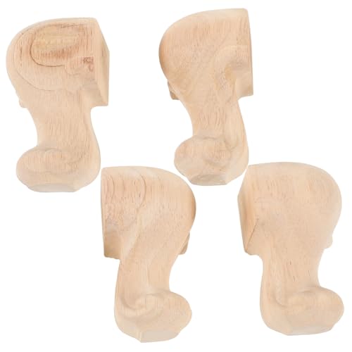 HOMSFOU Möbelbeine aus Holz, stabile Ersatzteile für Sofa, Kommode, Tisch, unlackierte Massivholzbeine zur Reduzierung von Lärm, Kratzern, 4 Stück von HOMSFOU