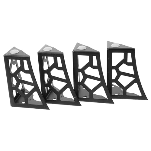 HOMSFOU Möbelbeine aus Metall mit Hohlmuster, für Sofa, Kommode und Couchtisch, stilvolle Ersatzbeine, schwarzes Design für Stabilität und moderne Ästhetik, 4 Stück von HOMSFOU