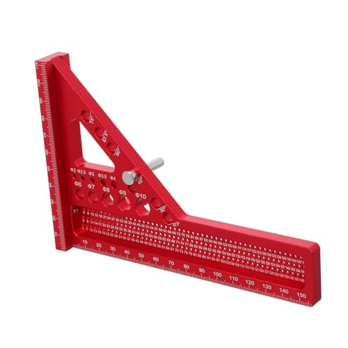 HOMSFOU Multifunktionaler aus Aluminiumlegierung Präziser Holzhandwerkerwinkel Ergonomisch Leicht Klare Messskala für Exakte Messungen Vielseitig für Bau Schreinerarbeiten von HOMSFOU