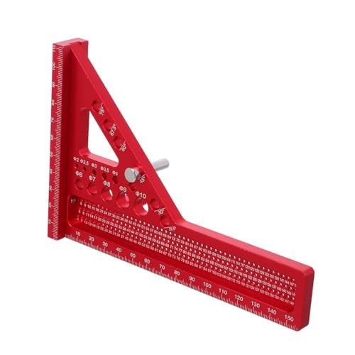 HOMSFOU Multifunktionales aus Aluminiumlegierung Hochpräzises Anreiß Messwerkzeug mit Gehrungsfunktion für Schreiner und Holzbearbeitung Ergonomisch Langlebig Rot von HOMSFOU
