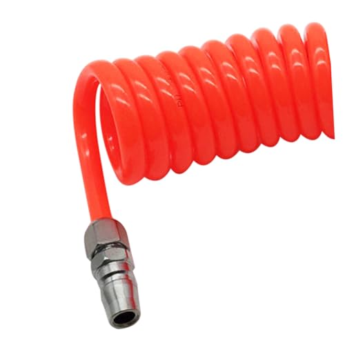 HOMSFOU PU Luftkompressor Spiralschlauch Flexibler Selbstaufrollender Druckluftschlauch Lang Leicht Reibungsarm Geeignet für Kompressor und Luftwerkzeug Farbe Zufällig Zufällige Farbe von HOMSFOU