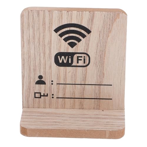 HOMSFOU Personalisierte Wifi Passwortanzeige aus Holz Stabiles Ansprechendes Display für Gästezimmer Büro und Zuhause Sicheres Design für Festen Stand Tisch oder Theke von HOMSFOU