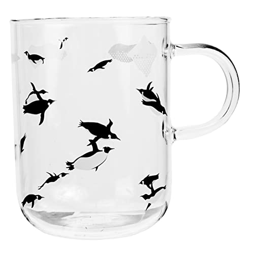 HOMSFOU Pinguin Tasse Glastassen für Kaffee trendige Herren Trink Gläser Wassergläser Milchbecher Wasserkrug aus Glas Karikatur Becher trinken Kaffeetasse Wasserbecher Büro Weiß von HOMSFOU