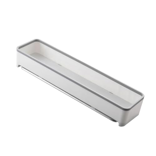 HOMSFOU Plastik Wandregal Ohne Bohren Multifunktionales Badezimmer Organizer mit Handtuchhalter und Ablage für Küche und Bad von HOMSFOU