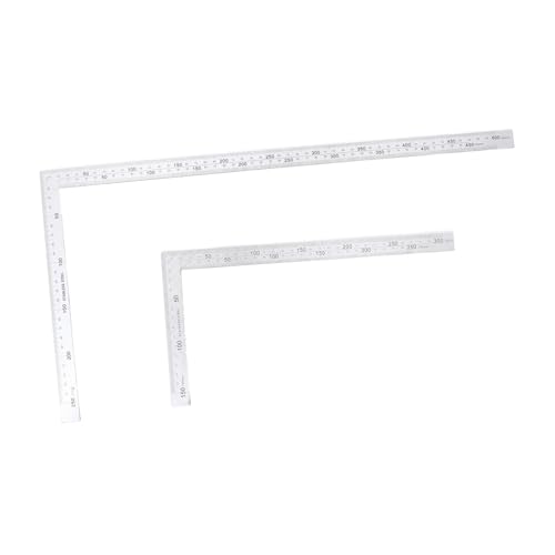 HOMSFOU Quadratisches Lineal aus Edelstahl, Holzbearbeitung, Messwerkzeug zum Einrahmen von Tischlerei, Bau, Heimwerker mit präziser Winkelausrichtung, 2 Stück von HOMSFOU
