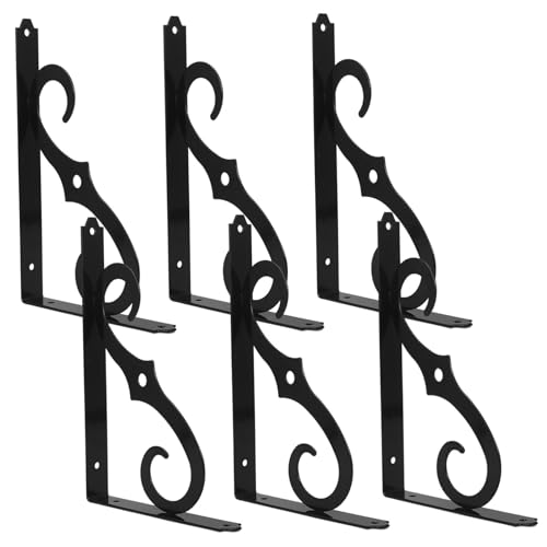 HOMSFOU Regalhalterungen aus Eisen, dekorative Wandstützen für Bücherregal, Küche, robustes Dreieck-Design, platzsparende Aufbewahrung für Zuhause und Büro, 6 Stück HOMSFOU Regalhalterungen aus Eisen, dekorative Wandstützen für Bücherregal, Küche, robustes Dreieck-Design, platzsparende Aufbewahrung für Zuhause und Büro, 6 Stück von HOMSFOU