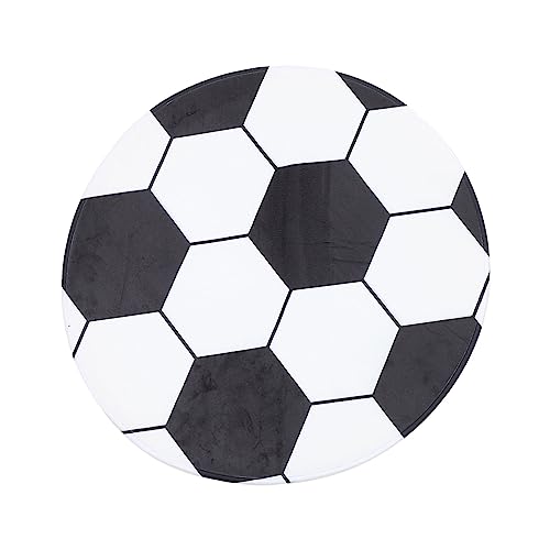 HOMSFOU Runder Fußballteppich Dekorativer Fußballbodenmatte für Kinderzimmer rutschfest und Waschbar als Fußmatte oder Computerstuhlmatte von HOMSFOU