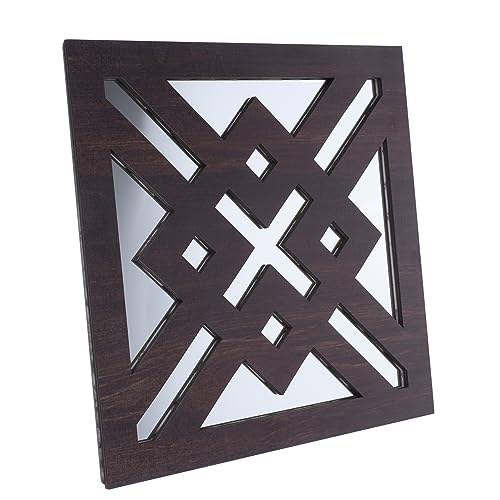 HOMSFOU Rustikaler Wandspiegel Holz mit Selbstklebendem Akrylspiegel Dekorativer Wandschmuck für Wohnzimmer Schlafzimmer und Badezimmer Quadratische Form DIY Wandkunst HOMSFOU Rustikaler Wandspiegel Holz mit Selbstklebendem Akrylspiegel Dekorativer Wandschmuck für Wohnzimmer Schlafzimmer und Badezimmer Quadratische Form DIY Wandkunst von HOMSFOU