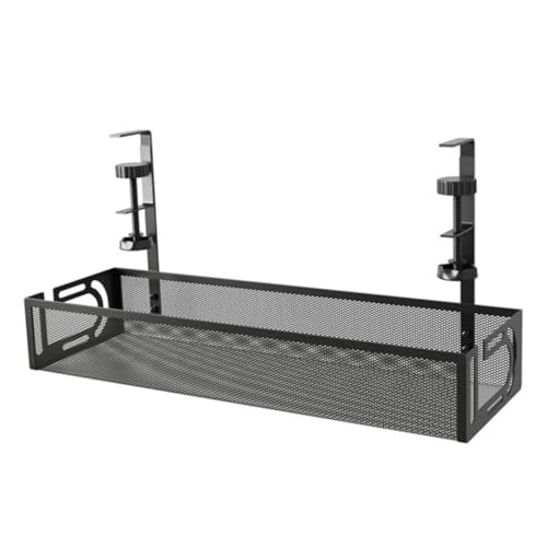 HOMSFOU Kabelmanagement-Rack Für Den Schreibtisch Unter Dem Schreibtisch-aufbewahrungsregal Schwarzes Kabelmanagement-tablett Kabel-Organizer Ohne Bohren von HOMSFOU
