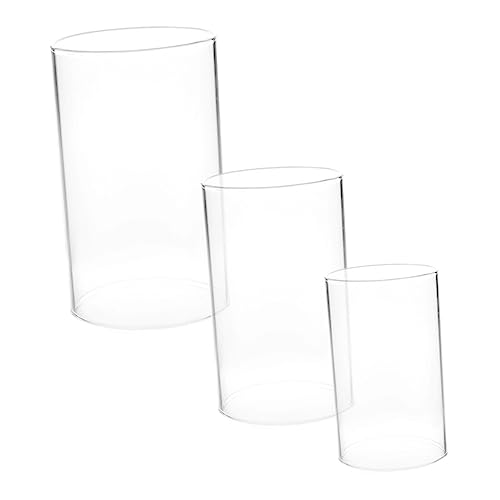 HOMSFOU Schreibtischaufsatz 6 Stück Für Party Laterne Behälter Vase Licht Zubehör Beide Enden Größe Raum cm Zylindrisch Veranstaltungen Kuppeln Bodenlos // Röhren Lampe Kerosin Höhe Glas von HOMSFOU