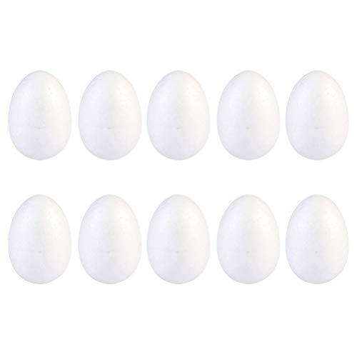 HOMSFOU Selbstgemacht 34 Stück Schaumstoff-Eier, Weiße Bastel-Styropor-Eier, Glatte Styropor-Eier, Schaumstoff Für Osterferien, Bastelarbeiten Zum Selbermachen Von Malprojekten, 8 cm von HOMSFOU