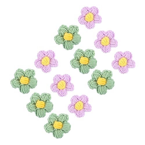 HOMSFOU Selbstgemacht Blumendekor 12 Stück Gehäkelte Blumenapplikationen für Kleidung Taschen Haarschmuck Vielseitiges Nähzubehör für Kreative Bastelprojekte von HOMSFOU