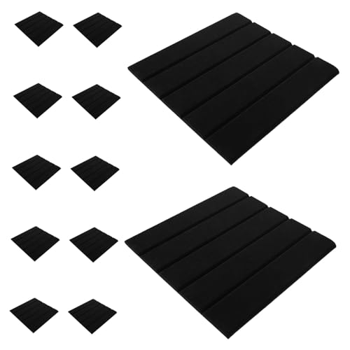 HOMSFOU Selbstklebende Polyethylen-Akustikplatten, vertikales Streifendesign, Geräuschreduzierung, Wandfliesen für Heimkino, Schlafzimmer, Aufnahmestudios, Schalldämmung, 12 Stück von HOMSFOU