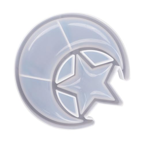 HOMSFOU Silikonform Stern und Mond Flexibel Langlebig DIY Epoxidharz Gießform für Dekorative Aufbewahrungstabletts und Kreative Bastelprojekte von HOMSFOU