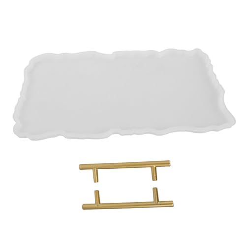HOMSFOU Silikonform für Harztablett mit Ergonomischen Metallgriffen Robuste Diy Gießform für Unregelmäßige Tabletts Langlebig Formstabil für Resin Kunsthandwerk und Servierplatten HOMSFOU Silikonform für Harztablett mit Ergonomischen Metallgriffen Robuste Diy Gießform für Unregelmäßige Tabletts Langlebig Formstabil für Resin Kunsthandwerk und Servierplatten von HOMSFOU
