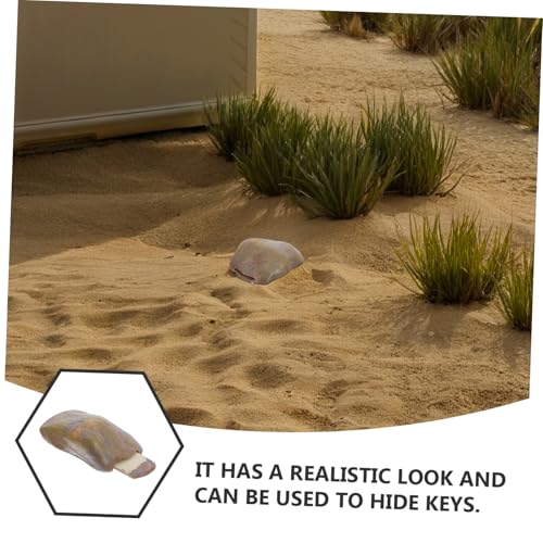 HOMSFOU Simulierte Stein Schlüsselbox Kleines Wetterfestes Geheimfach für Draußen Realistische Felsen Aufbewahrung Sichere Versteckbox für Schlüssel Münzen und Kleine Gegenstände Robust von HOMSFOU