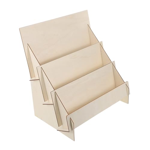 HOMSFOU Stufiges Holz Display Regal für Grußkarten Postkarten Organizer Ständer Desktop Aufbewahrung für Einzelhandel Laden Verkaufsstände von HOMSFOU