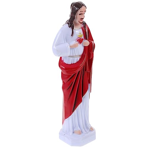 HOMSFOU Kirche Jesus Schmuck Christus Renaissance-Sammlung Heilige Jesus-Statue Geschenke Ornament religiöse Jesus-Statue Jesus-Bastelfigur zu Hause Rot Idol Skulptur schmücken Plastik von HOMSFOU