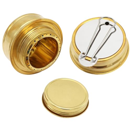 HOMSFOU Tragbarer Alkoholherd Kochen Mini-Öfen Container Alkoholbrenner Herd Rucksackreisen kleiner Spiritusbrenner kleine Spiritusöfen Mehrzweck-Alkoholbrenner Alkohol Boxen Kupfer Golden von HOMSFOU