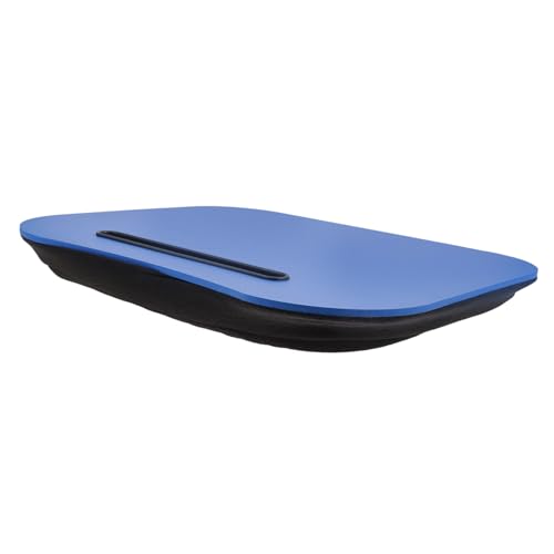 HOMSFOU Tragbarer Computertisch Falten Tablett Faltbar Für Klappbarer Laptoptisch Ergonomisch Gepolstert Laptop-Schreibtisch Schoßtisch Form Unterstützung Steigleitung MDF Blau von HOMSFOU