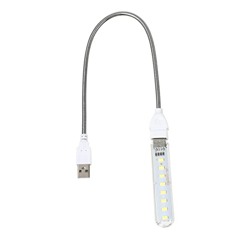 HOMSFOU USB Nachtlicht Mit 8 LEDs Flexible Computerlampe Mit Gooseneck Ideal Für Schreibtisch Laptop & Nachtlesen Weißes Licht USB Betrieben Lang von HOMSFOU