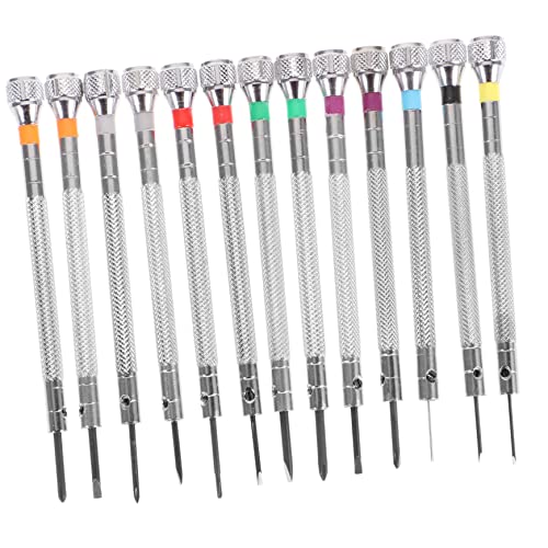 HOMSFOU Uhrmacher-Schraubendreher-Set, Schraubendreher für Uhren- und Brillenreparatur, hoher ergonomischer, rutschfester Griff, tragbares Schmuckwerkzeug-Set, 13-teilig HOMSFOU Uhrmacher-Schraubendreher-Set, Schraubendreher für Uhren- und Brillenreparatur, hoher ergonomischer, rutschfester Griff, tragbares Schmuckwerkzeug-Set, 13-teilig von HOMSFOU