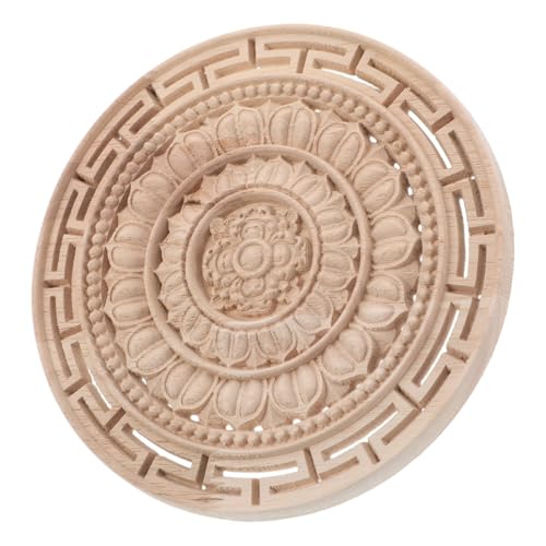 HOMSFOU Unlackierte Holzapplikation Mandala Blume Rund Handgeschnitzte Holzverzierung Möbeldekor für Schrank Kommode Garderobe Wiederverwendbar zum Bemalen HOMSFOU Unlackierte Holzapplikation Mandala Blume Rund Handgeschnitzte Holzverzierung Möbeldekor für Schrank Kommode Garderobe Wiederverwendbar zum Bemalen von HOMSFOU