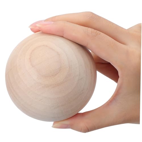 HOMSFOU Unlackierte Holzkugel Massiver Holzball für Diy Bastelprojekte Kinderspielzeug Rustikale Heimdekoration Natürliche Runde Sphäre für Tischdeko und Kunstprojekte von HOMSFOU