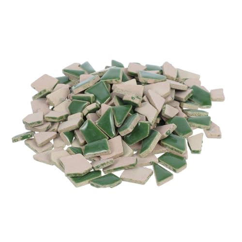 HOMSFOU Unregelmäßige Grüne Keramik-mosaikfliesen Kleine Diy-mosaikstücke für Kreative Bastelprojekte Einzigartige Heimdekoration und Flexible Wandgestaltung von HOMSFOU