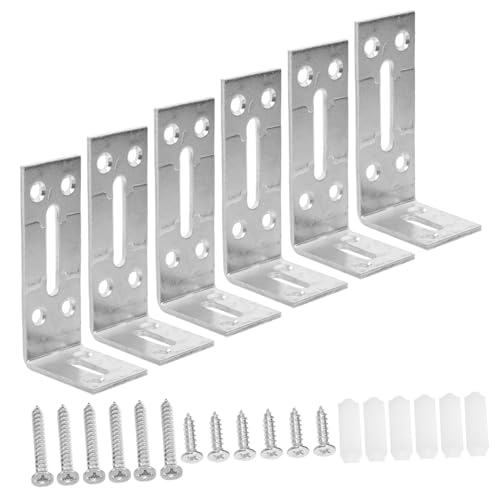 HOMSFOU Verstellbare Edelstahl-Eckwinkel für Regale, strapazierfähig, rechtwinklig, mühelose Installation mit Schrauben, langlebige Schrankregalstützen, 6 Stück HOMSFOU Verstellbare Edelstahl-Eckwinkel für Regale, strapazierfähig, rechtwinklig, mühelose Installation mit Schrauben, langlebige Schrankregalstützen, 6 Stück von HOMSFOU