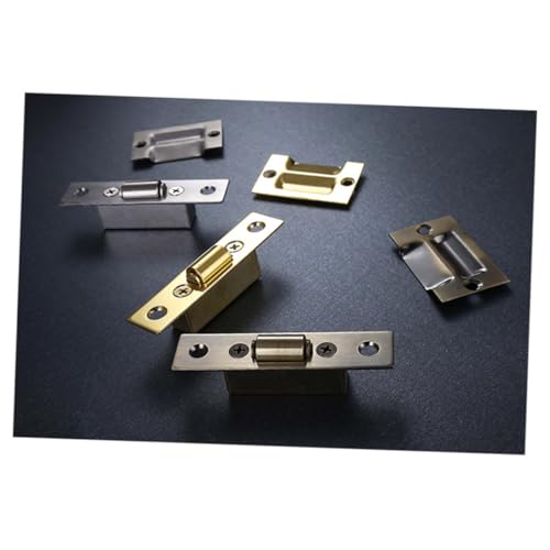 HOMSFOU Verstellbare Edelstahl-Kugelschnäpper Türbeschläge mit Schließblech, gebürstetes Satin, goldfarbenes Finish, rostbeständig, solide Konstruktion für Schrank- und Taschentüren, einfache von HOMSFOU