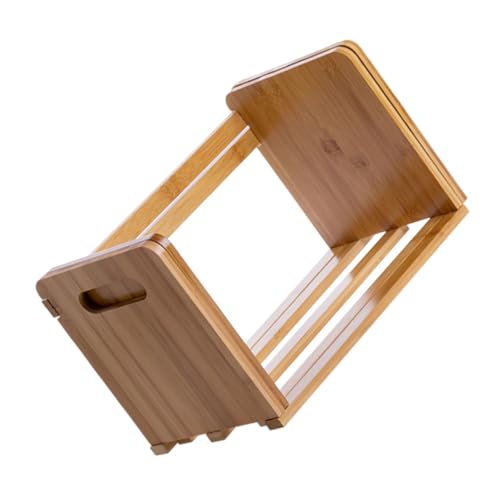 HOMSFOU Verstellbares Ausziehbares Bücherregal aus Holz für Schreibtisch Erweiterbarer Buchständer zur Flexiblen Aufbewahrung Modernes Desktop Organizer Regal für Ordentliche von HOMSFOU