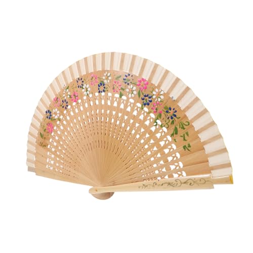 HOMSFOU Vintage Faltbarer Handfächer Holz und Stabiler Spanischer Klappfächer mit Floralem Muster Eleganter Handheld Fan für Hochzeit Party Tanz und Dekoration HOMSFOU Vintage Faltbarer Handfächer Holz und Stabiler Spanischer Klappfächer mit Floralem Muster Eleganter Handheld Fan für Hochzeit Party Tanz und Dekoration von HOMSFOU