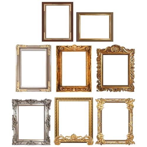 HOMSFOU Vintage-Fotorahmen-Wandaufkleber 8 Stück Familien-Bilderrahmen Wanddekor-Aufkleber Diy-Tapete Abnehmbare Pvc-Wanddekoration von HOMSFOU
