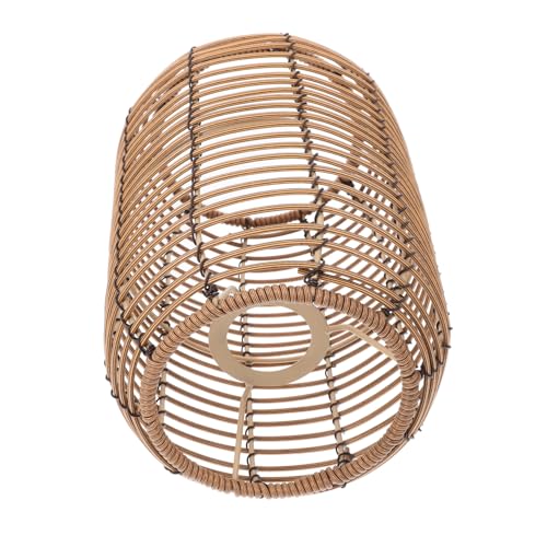 HOMSFOU Vintage Pendelleuchte Lampenschirm Woven Faux Rattan Boho Abdeckung für Wohnzimmer Schlafzimmer Esszimmer Einfache Installation Warme Atmosphäre Vielseitig Einsetzbar von HOMSFOU