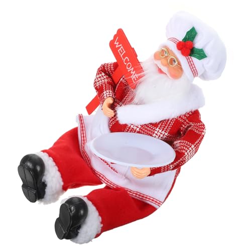 HOMSFOU Weihnachts-Weihnachtsmann-Figur Dekoration Weihnachtskoch Weihnachtsmann-Figuren Puppenzubehör Ornament Geschenk Weihnachtsmann Stehende Statue Figur Zuhause Weihnachtsdekoration von HOMSFOU