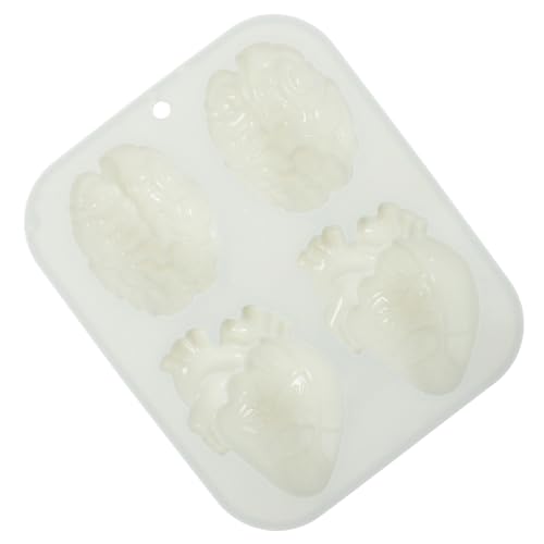 HOMSFOU Wiederverwendbare Silikon Backform Halloween Herz und Gehirn Hitzebeständig für Schokolade Fondant und Kreative Desserts für Kuchen und Eiscreme DIY von HOMSFOU