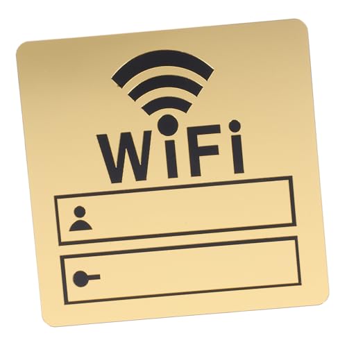 HOMSFOU Wlan Passwortschild Spiegelwandaufkleber Langlebig Kratzfest für Büro Restaurant Zuhause Klare Spiegelung Moderne Wifi Dekoration von HOMSFOU