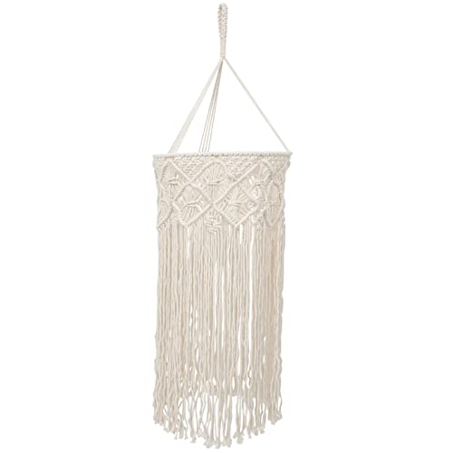 HOMSFOU Woven Boho Lampenschirm Hängelampe Baumwollseil für Deckenleuchte für Schlafzimmer Wohnzimmer und Büro Robust und Dekorative Beleuchtung von HOMSFOU