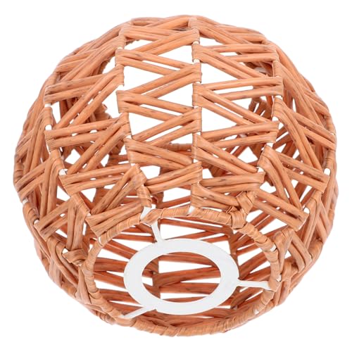 HOMSFOU Wunderschöner Handgewebter Deckenlampenschirm aus Kunststoff Imitat Rattan Langlebig und Vintage Stil Pendelleuchte Abdeckung für Wohn und Esszimmerbeleuchtung von HOMSFOU