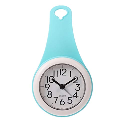 Wanduhr Küchenuhr Badezimmer Wanduhr Home Decor Dusche Uhr mit Saugnapf Blau Badezimmeruhr Dusche Wanduhr wasserdichte Saugnapf Duschuhr von HOMSFOU