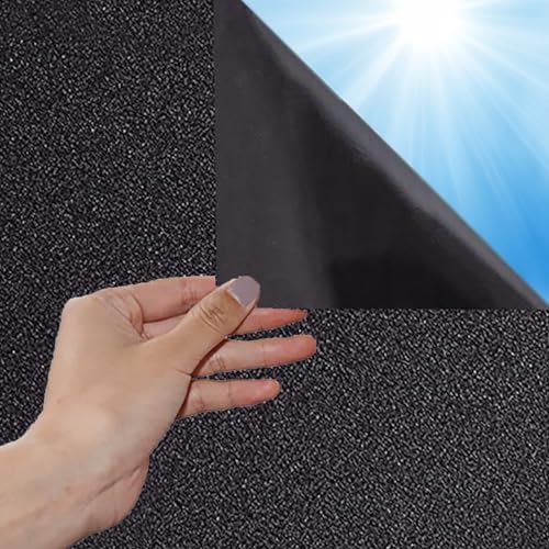 HOMTOL Fensterfolie Blickdicht Statisch Sichtschutzfolie 30x200cm Schwarz Selbsthaftend Fenster Milchglasfolie Folie Anti-UV Statische Privatsphäre Schutzfolie Matt Für Bad Büro Schlafzimmer von HOMTOL