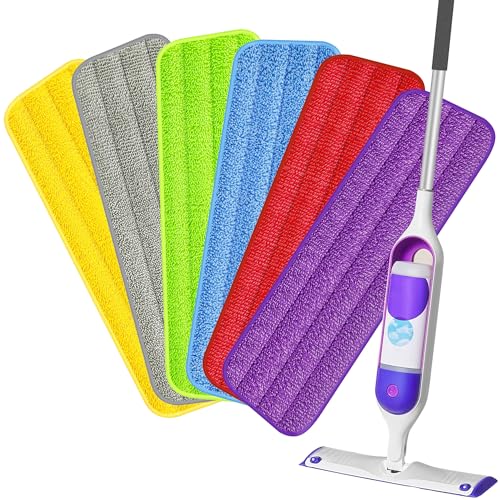 HOMTOYOU Wischpads kompatibel mit Swiffer PowerMop (6 Stück), Power Mop Nachfüllpads, Mikrofaser-Mopp-Pads, Ersatz, 39,9 x 13,9 cm, wiederverwendbar, waschbar, Bodenwischer, Ersatz-Moppköpfe für von HOMTOYOU