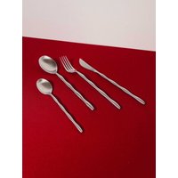 Meta Curve Besteck - Gebürstetes Silber Meta Curve Besteck - Gebürstetes Silber von HOMUDESIGNAU