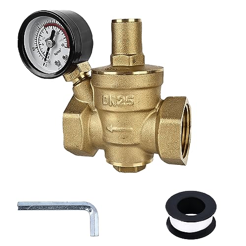 Druckminderer Wasser 1 Zoll mit Manometer: HOMURY DN25 Wasser Druckminderer, Einstellbarer Wasserdruckregler, Wasserdruckminderer Boiler, Druckminderer aus 100% Hohe Härte Messing Druckminderer Wasser 1 Zoll mit Manometer: HOMURY DN25 Wasser Druckminderer, Einstellbarer Wasserdruckregler, Wasserdruckminderer Boiler, Druckminderer aus 100% Hohe Härte Messing von HOMURY